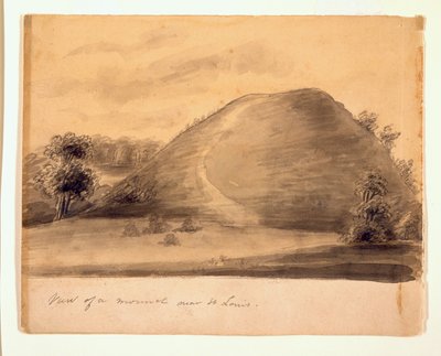 رسم بالحبر لواحدة من التلال الهندية بالقرب من سانت لويس بواسطة آنا ماريا فون فول بواسطة آنا ماريا من فول